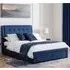 Fauna Fabric Super King Size Bed with Storage - Blue, Linen