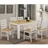 Fauve Wooden Dining Set with 6 Chairs - Natural, White
