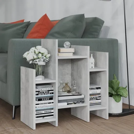 Faxon Side Table with 6 Shelves - Concrete Effect, Engineered Wood image
