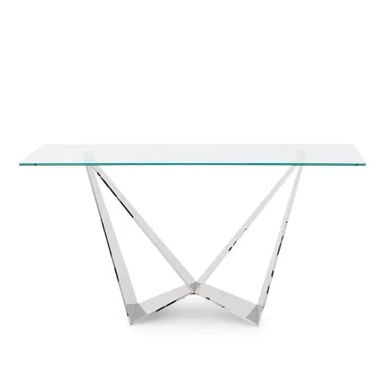 Feering Rectangular Console Table - Clear, Glass