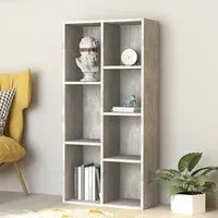 Feivel 7-Shelf Bookcase - Concrete Effect, Engineered Wood
