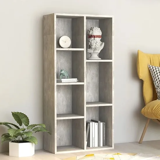 Feivel 7-Shelf Bookcase - Concrete Effect, Engineered Wood image