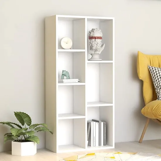 Feivel 7-Shelf Bookcase - White, Engineered Wood