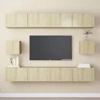 Feleti Wall Hung Entertainment Unit Set - Sonoma Oak