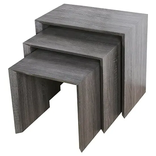 Felicja Nest of 3 Tables - Walnut, MDF image