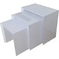 Felicja Nest of 3 Tables - White, High Gloss
