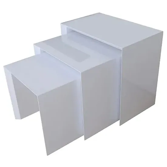 Felicja Nest of 3 Tables - White, High Gloss