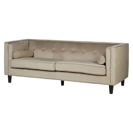 Felisen 3-Seater Sofa - Mink, Velvet