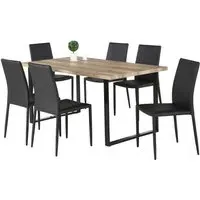 Felix Dining Table with 6 Chairs - Natural, Wood