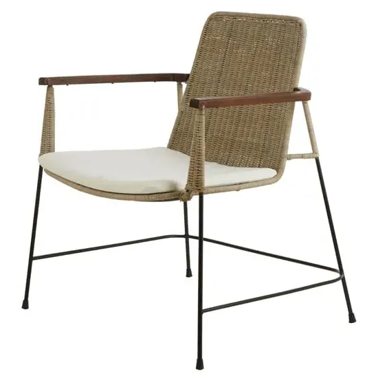 Felixvarela Rattan Chair with Metal Legs - Natural image