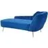 Felizio Left Arm Velvet Lounge Chaise Chair - Midnight Blue