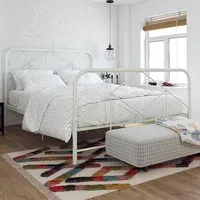 Felsic King Size Bed Frame - Dusty Green, Metal alternate view