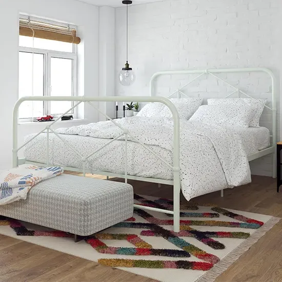 Felsic King Size Bed Frame - Dusty Green, Metal product