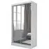 Felton 2-Door Mirrored Wardrobe with Sliding Doors - White