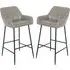 Felton Bar Stools Pair - Taupe, PU Leather
