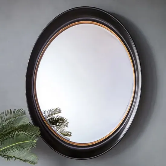 Felton Bevelled Wall Mirror - Black, Gold