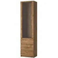 Felton Display Cabinet with 3 Drawers - Oak