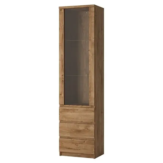 Felton Display Cabinet with 3 Drawers - Oak
