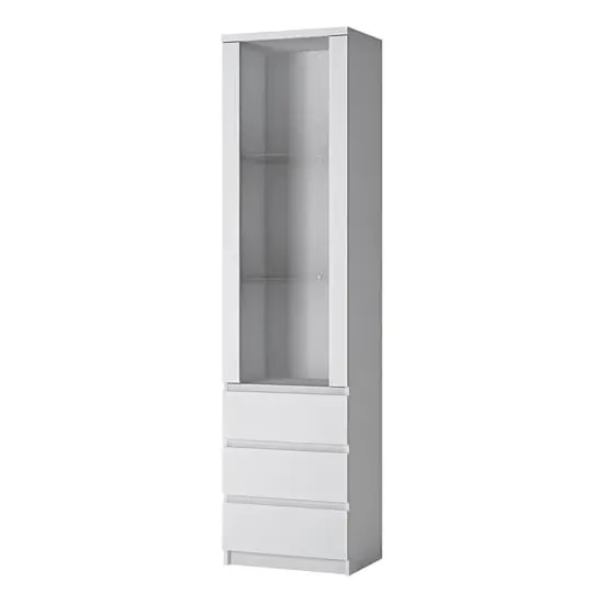 Felton Display Cabinet with 3 Drawers - White image