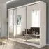 Felton Large 3-Door Mirrored Wardrobe with Sliding Doors - White