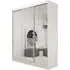 Felton Small 3-Door Mirrored Wardrobe with Sliding Doors - White