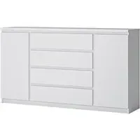 Felton Wooden Sideboard with 4 Drawers - White