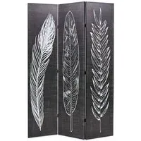 Femi Feathers Room Divider - Black and White, Canvas