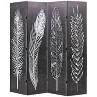 Femi Feathers Room Divider - Black and White, Canvas