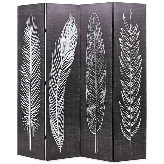 Femi Feathers Room Divider - Black and White, Canvas