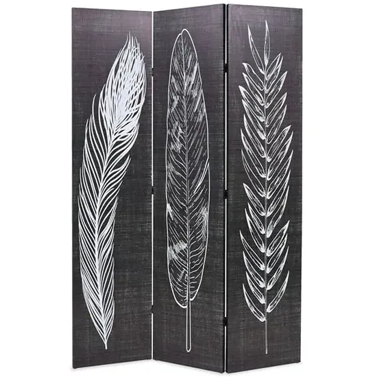 Femi Feathers Room Divider - Black and White, Canvas image