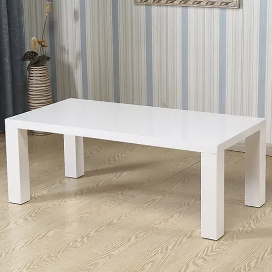 Fenella Rectangular Coffee Table - White, High Gloss image