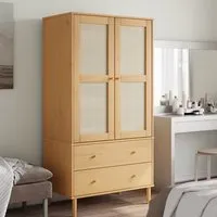 Fenland 2 Door 2 Drawer Wardrobe - Brown, Pine alternate view