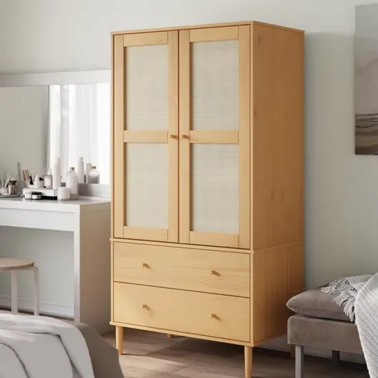 Fenland 2 Door 2 Drawer Wardrobe - Brown, Pine product