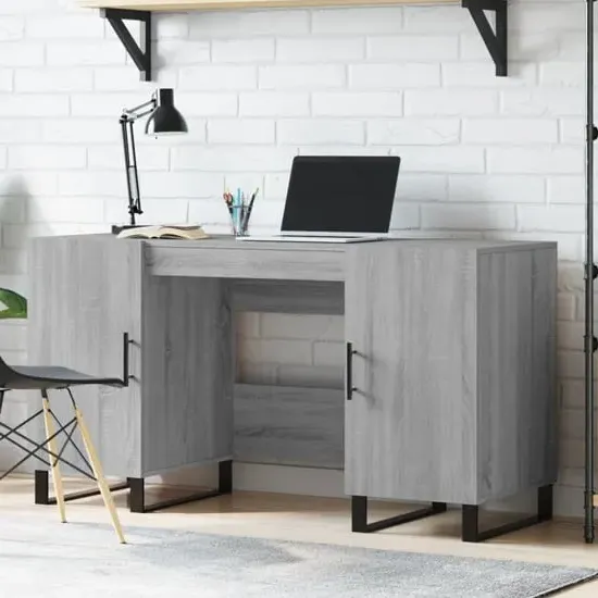 Fenland Laptop Desk with Storage - Grey