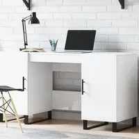 Fenland Laptop Desk with Storage - White