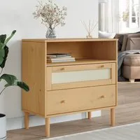 Fenland Storage Cabinet with 2 Drawers - Brown, Pine