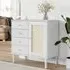Fenland Wooden Sideboard with 1 Door 4 Drawers - White, Pine