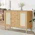 Fenland Wooden Sideboard with 2 Doors 4 Drawers - Brown, Pine