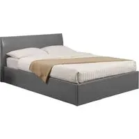 Feray Double Ottoman Storage Bed - Grey, PU Leather