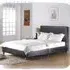 Feray King Size Bed - Black, Faux Leather
