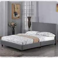 Feray King Size Bed Frame - Grey, Linen