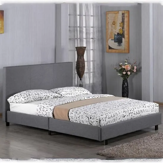Feray King Size Bed Frame - Grey, Linen