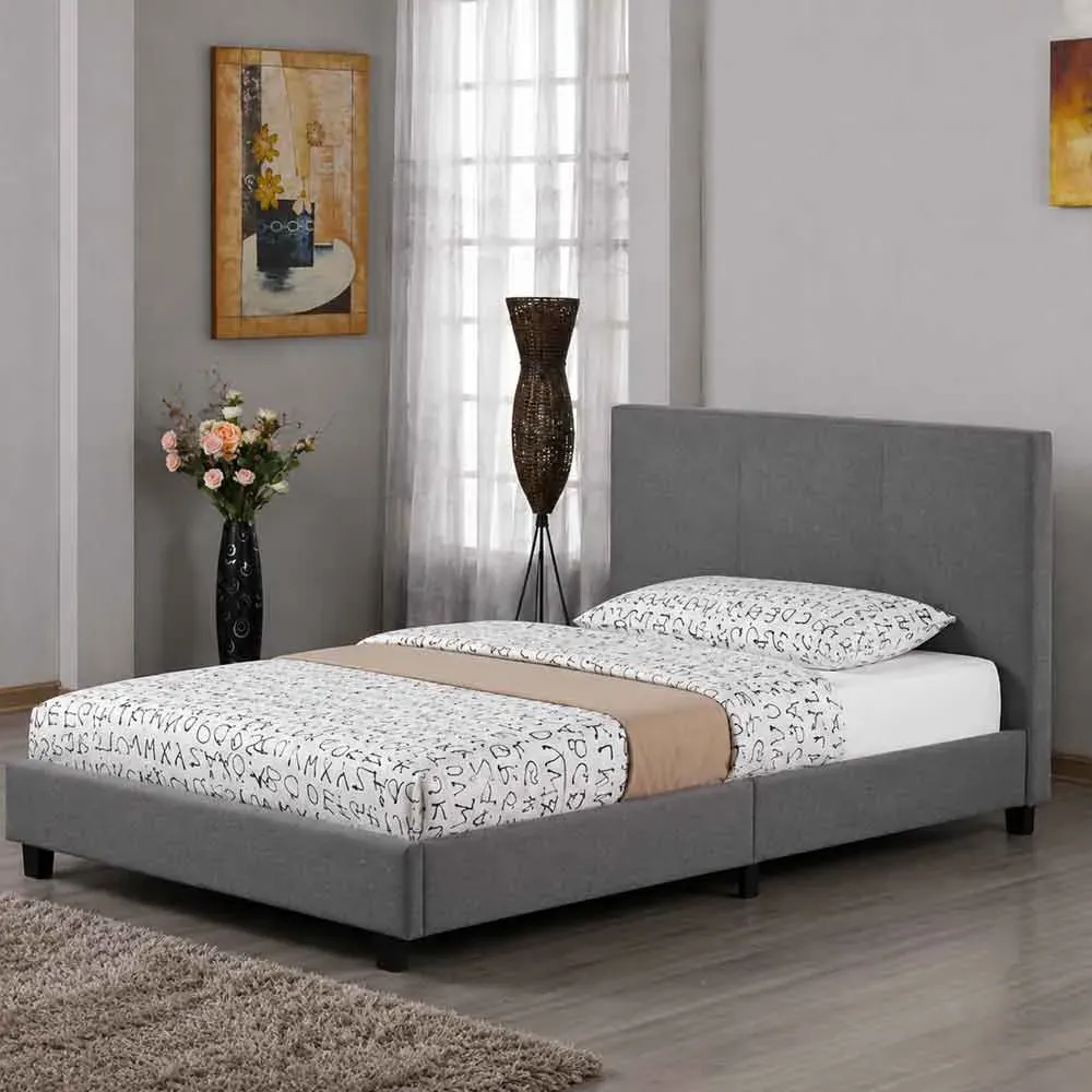 Feray Single Bed Frame - Grey, Linen product