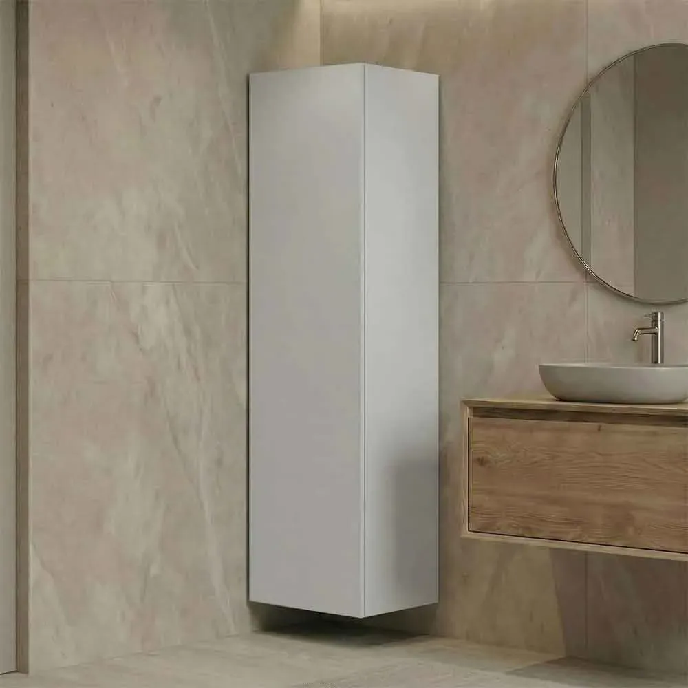 Ferla Tall Bathroom Storage Cabinet - Cashmere, Lacquered MDF product
