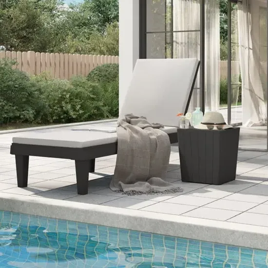 Fernando Sun Lounger with Adjustable Backrest - Black, Polypropylene