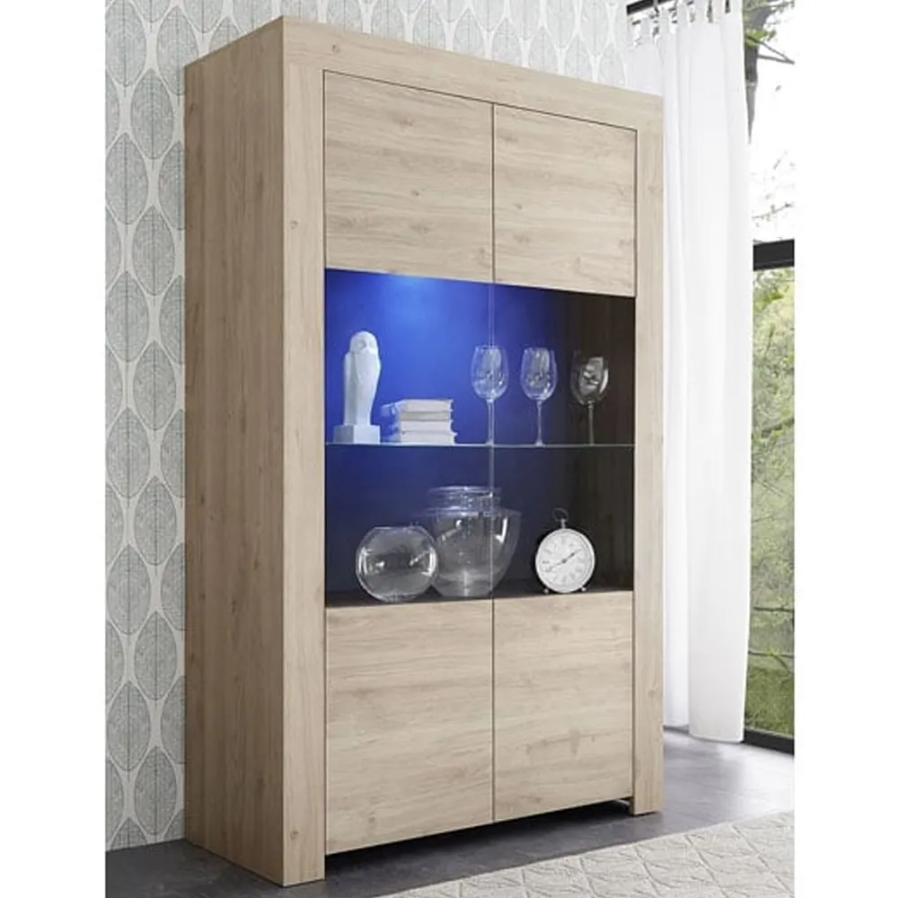 Ferndale 2-Door Display Cabinet with LED - Cadiz Oak product