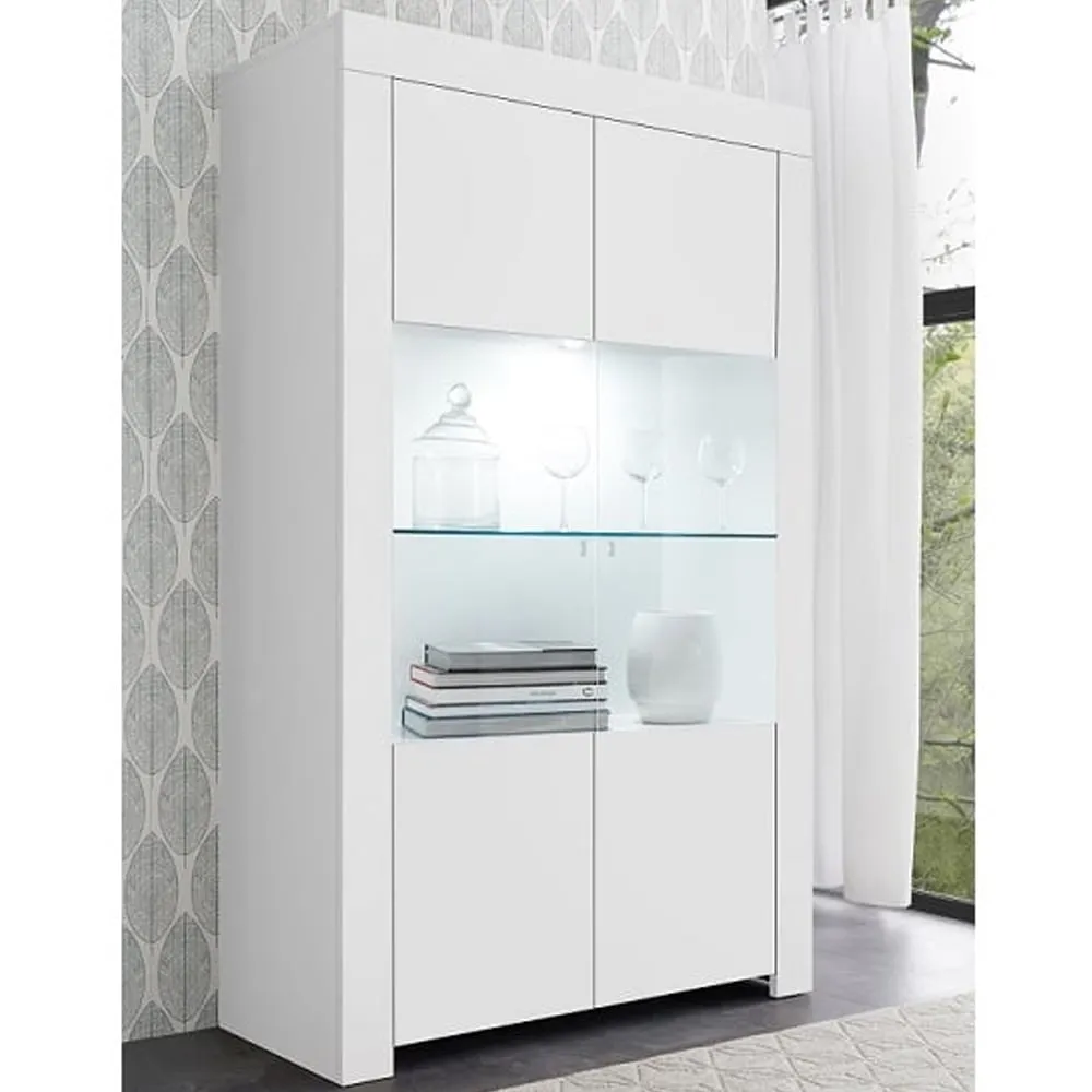 Ferndale Display Cabinet with LED - White, Wood
