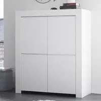 Ferndale Highboard with 4 Doors - White, Wood