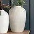 Ferndale Ridged Glass Vase - White