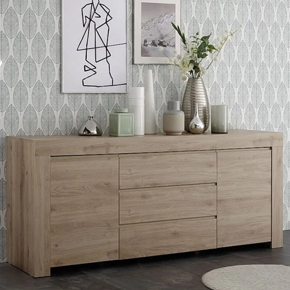 Ferndale Sideboard with 2 Doors 3 Drawers - Cadiz Oak